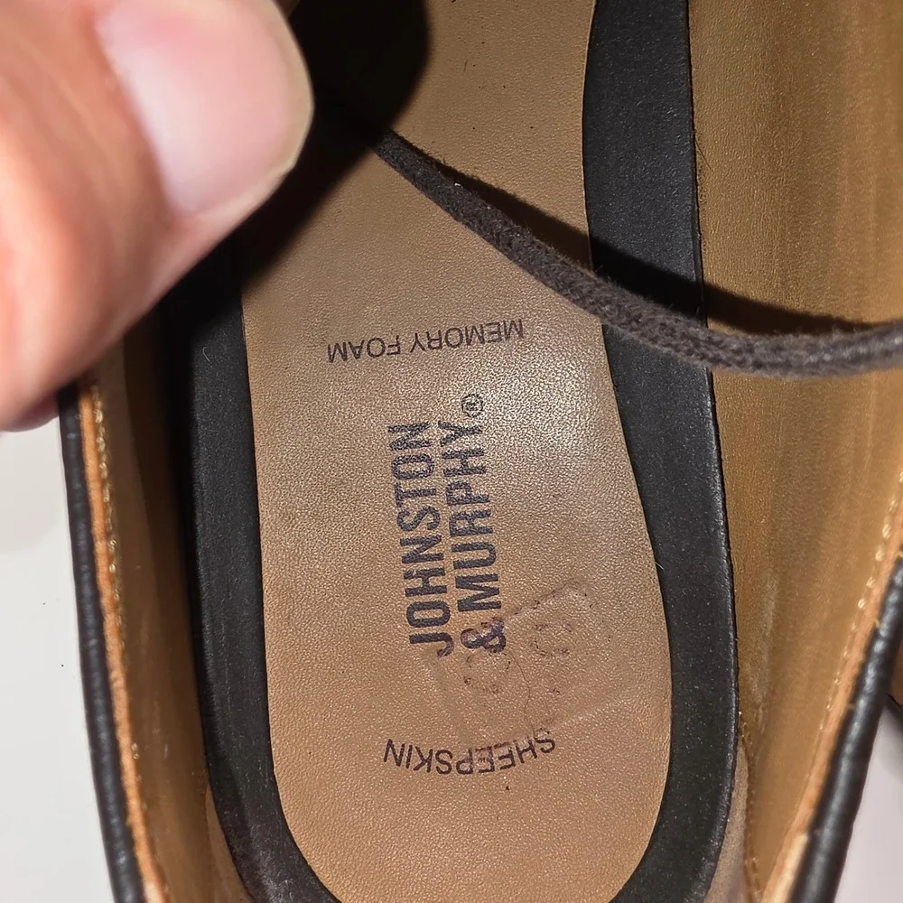 Johnston & Murphy Mens 9.5 M Brown Leather Lace Up Shoes 20-4906 Memory Foam